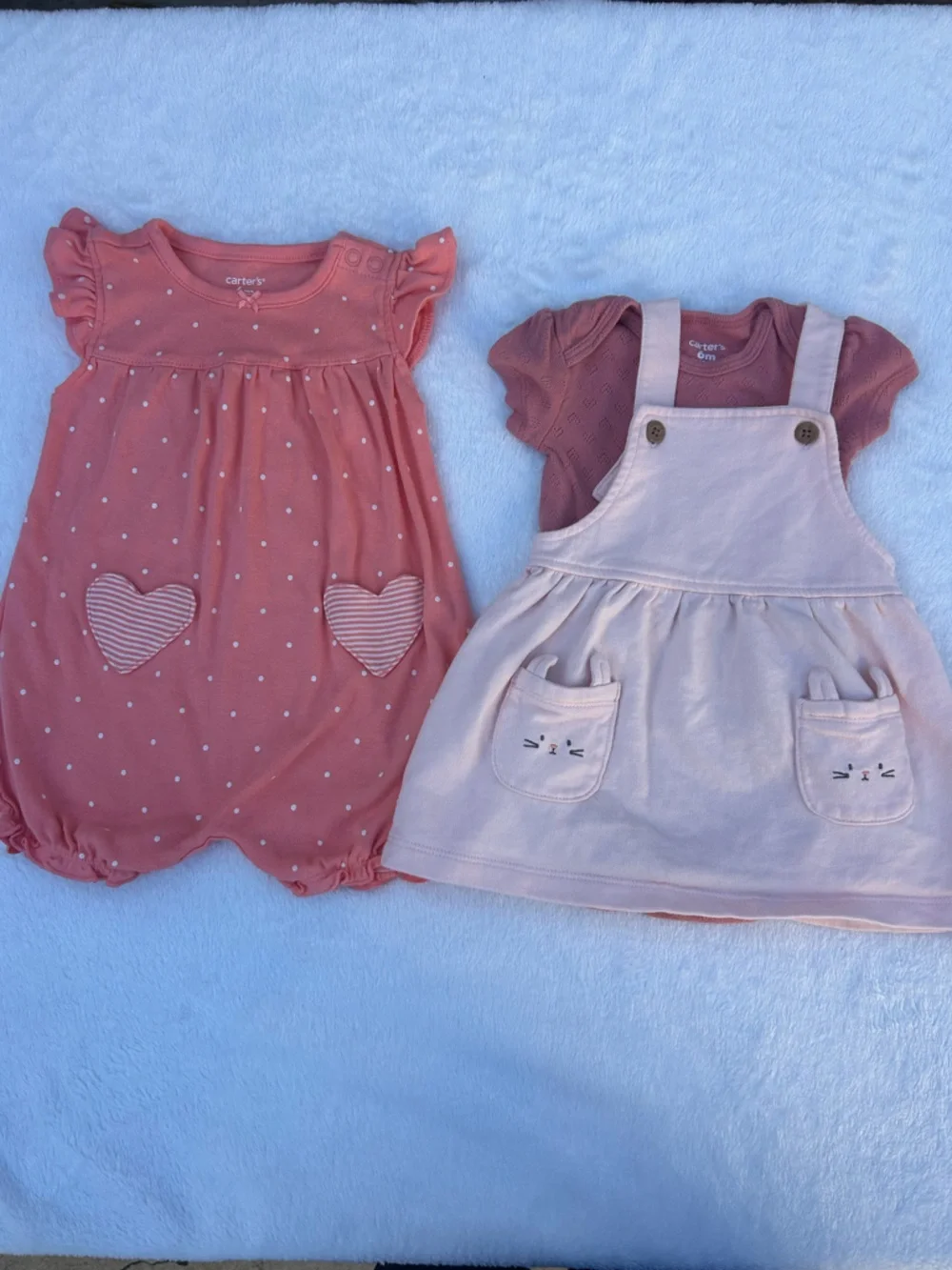 Carter's Coral and Blush Pink Baby Matching Sets